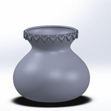 heart vase flower pot household 3d print model - Mito3D