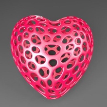 corazón de voronoi estilo casa decoración 3d print model - Mito3D