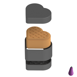 coração waffle banho bombear sólido Sabonete pressione mofo bolo xampu faça 3d print model - Mito3D