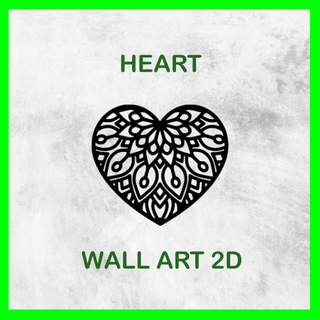 heart wall art 2d 05 bed room living home cool gadget design decoration kids baby sleep cosy love relationship valentin 3d print model - Mito3D