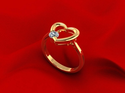Herz Hochzeit Ring r204 Armband Solitär Schmuck Diamant Mönch Budha Gold Silber Engagement cad druckbar 3d Anhänger Ohrring Armreif Baby 3d print model - Mito3D