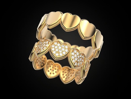 cuore nozze anelli gioielleria Stampa 3dprinted stampabile design squillare gioiello d'oro moda stampa oro prototipazione argento 3d print model - Mito3D