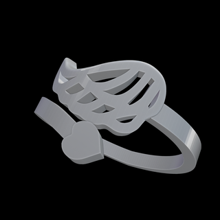 heart wing ring jewelry 3d print cult rings lonely 3d print model - Mito3D