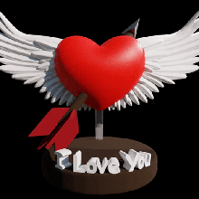 cœur ailes l'amour février mode relation base amicale 3d print model - Mito3D