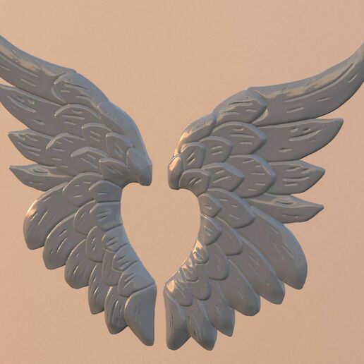 heart wings printable jewelry 3D print model - Mito3D