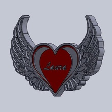 heart wings valentines gift 3d print model - Mito3D