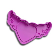 heart wings cookie cutter cutting valentine's day valentine 3d print model - Mito3D