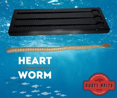 heart worm 6 3 8 lure mold fishing fish bait soft swimbait bass walleye crappie 3d print model - Mito3D