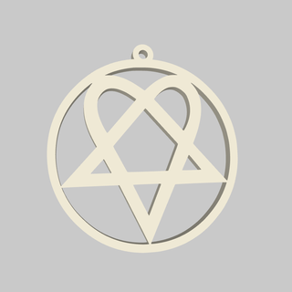 heartagram orecchini pendente logo cartello musica gioielleria roccia regalo 3d print model - Mito3D