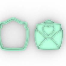 yürekten mektup sevgililer gün Aşk kurabiye kesici kesme biscotti kişiselleştirilmiş kesiciler 3d print model - Mito3D