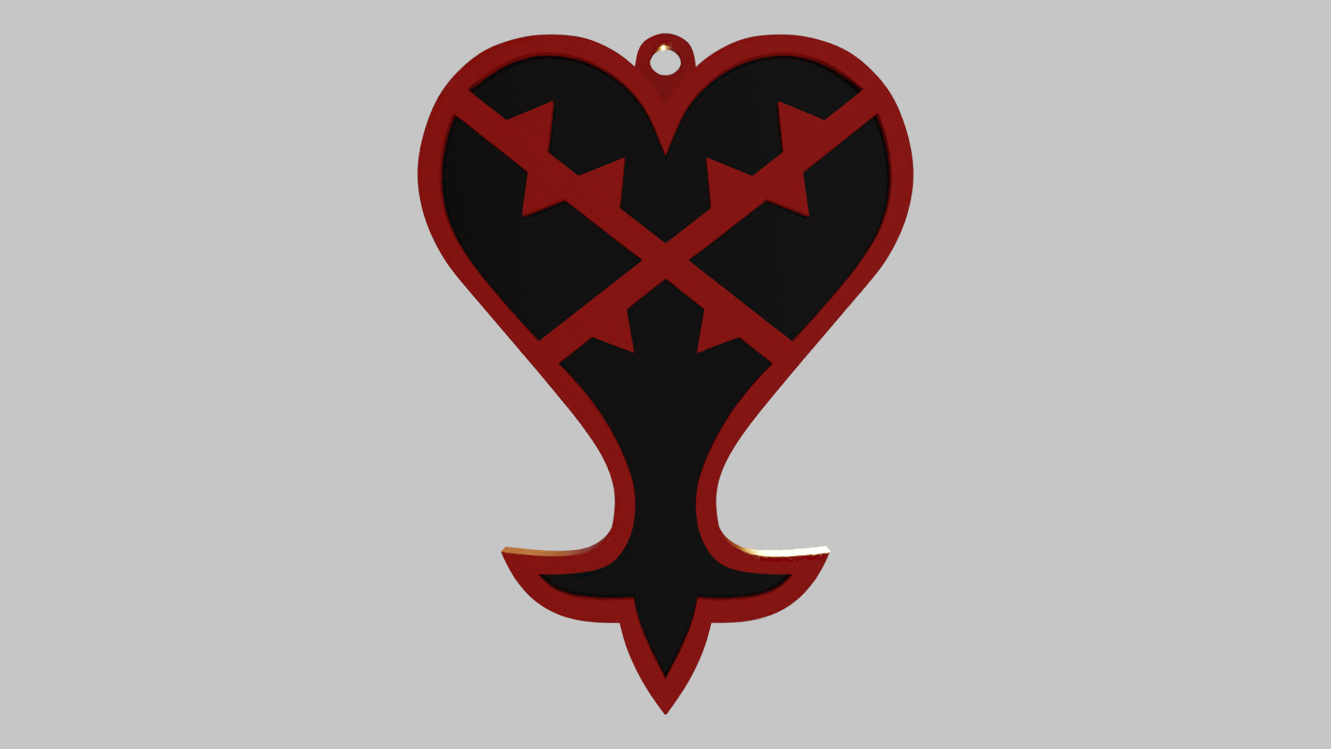 cuore emblema portachiavi Kingdomhearts kh Pronta per stampare gioco 3D print model - Mito3D