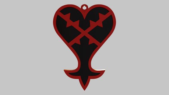 cuore emblema portachiavi Kingdomhearts kh Pronta per stampare gioco 3d print model - Mito3D