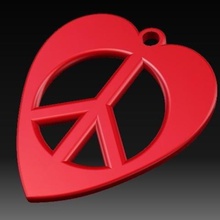 corazón-la paz pendientes joyería 3d print model - Mito3D