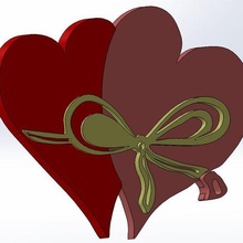 hearts two hearts/love/art 3d print model - Mito3D