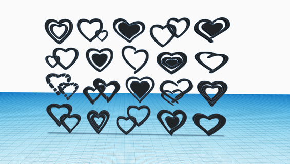 corazones corazón amor amore cuore Arte diseño deco presente san valentin valentino 3d print model - Mito3D