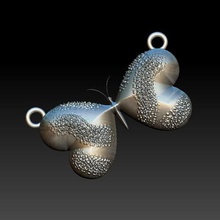 cuore di farfalla gioielli vede ciondolo keychain giocattolo 3d print model - Mito3D