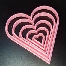 corazones Galleta cortadores cortador corazón Pastelería tienda geométrico 3d print model - Mito3D