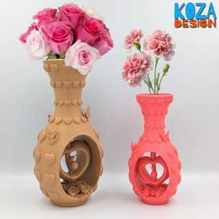 Herzen Blumen Vase niedlich Schnecke gedruckt Ort unterstützt Zuhause Haus Kokon Design Rose Rosen Herz Pflanzer Dekor drucken 3d print model - Mito3D