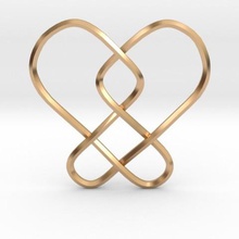 2 hearts knot pendant jewelry 3d print model - Mito3D