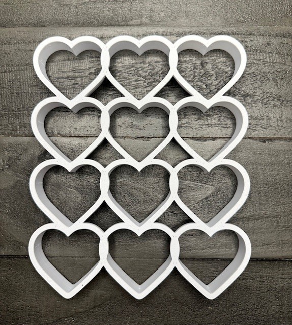 hearts multicutter cookie cutter 3D print model - Mito3D