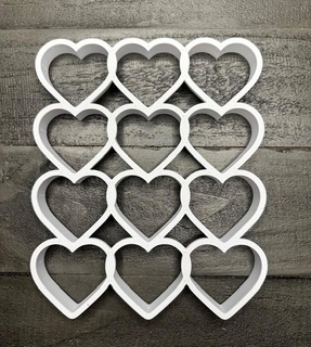 hearts multicutter cookie cutter  3d print model - Mito3D