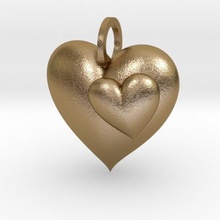 2 hearts pendant various pendulous 3d print model - Mito3D