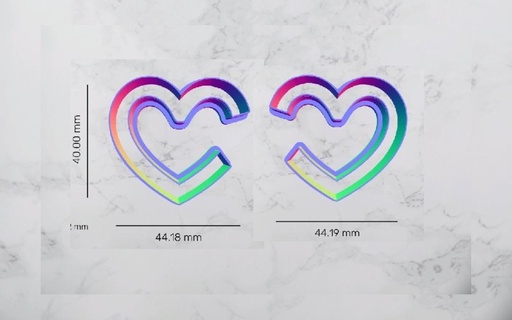 cœurs polymère argile coupeur boucles d'oreilles art l'amour Valentin biscuit 3d print model - Mito3D