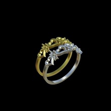 hearts ring viral jewellery gold trends 3d print model - Mito3D