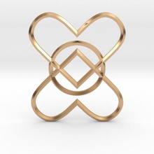 2 hearts 1 ring pendant various pendulous 3d print model - Mito3D