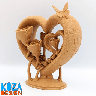 hearts roses ornament printed place without supports mothers day heart butterflies mother mom art 3d print model - Mito3D