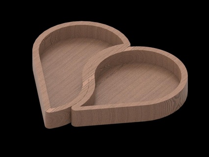 cœurs portion plateau décoratif vcarve sculpture artcam aspirer carveco 3d print model - Mito3D