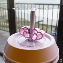 cuori cannuccia cappello cilindro moda bicchiere compagno cuore amore 3d print model - Mito3D