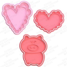 hearts valentines day cookie cutter set 3 cupid party holiday valentine valentine's stamp cookies cook home cithen cutters parrot otter hedgehog cat animals 3d print model - Mito3D