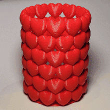 hearts vase cup tray abbymath heart valentine day gift love container mode storage holiday bracelet planter pencil tea light holder anniversary february 3d print model - Mito3D