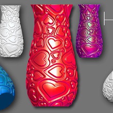 coeurs vase outil de l'amour pot 3d print model - Mito3D