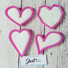 hearts x4 home clay ceramic mass fondant lovers valentine's day love cuuter cookie 3d print model - Mito3D