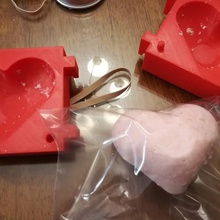 heart-shaped bath bomb mold home valentines day gifts valentinesday hearts heart shaped bombs bathtub bathroom accessories 3d print model - Mito3D