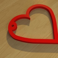 coeur 3d simple modèle d'impression bijoux mignon imprimable la romance un trousseau de clés cadeau elle romantique l'amour amusant valentine 3d print model - Mito3D