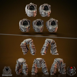pesado armadura fuego lagartos torsos piernas kit construcción juego sci fi guerra miniatura mesa Marine Espacial bits salamandra sombrío 3d print model - Mito3D