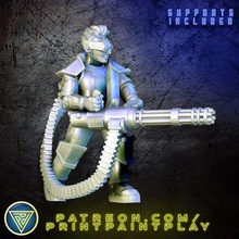 heavy artillery android soldier alien rpg sci-fi character male miniature roleplaying tabletop 32mm starfinder machinegun 3d print model - Mito3D