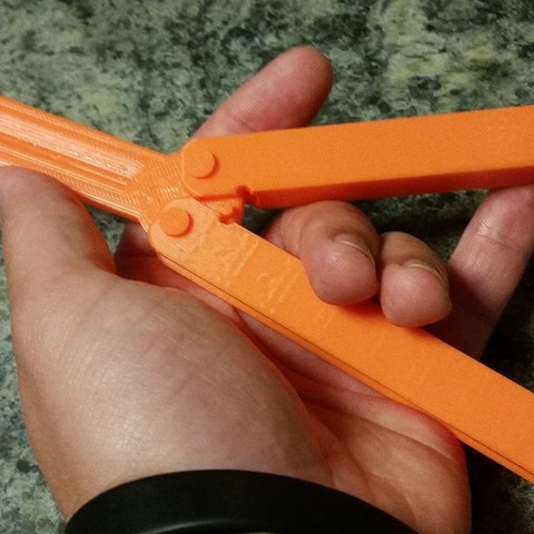 pesado balisong entrenador de b-cuchillo gadget mariposa cuchillo juguete fidget la herramienta g-2 laboratorios 3D print model - Mito3D