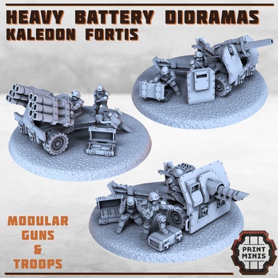 pesado bateria armas tropas kit militares exército pelotão sci fi escuro 3d print model - Mito3D