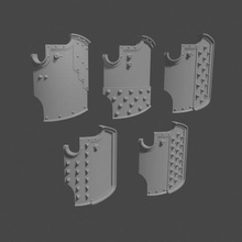 heavy big upscaled shield game space marines truescale warhammer tabletop horus heresy breacher shields boarding 3d print model - Mito3D