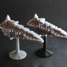 pesado crucero strix clase built juego guerra flota batalla gótico astronave modelado espacio miles millones soles dropfleet comandante 3d print model - Mito3D