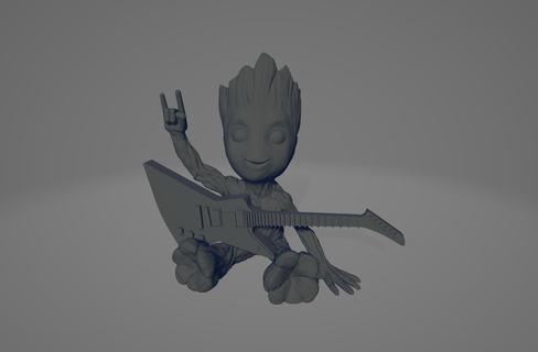 ağır Groot con Guitarra Sanat gamora Yıldız lordu galaksinin gardiyanları 3d print model - Mito3D