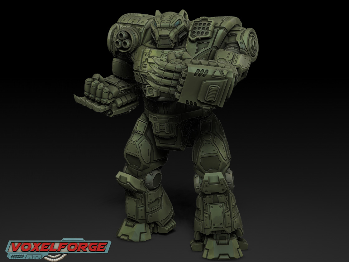 heavy mecha k17-0wg poozer game american mech 6mm 15mm tabletop assault 3D print model - Mito3D