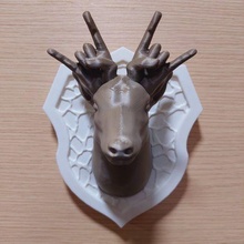 heavy metal deer trophy art stag horn sign decoration 3d print model - Mito3D
