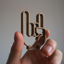 el heavy metal de los dedos arte 3d print model - Mito3D
