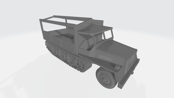 heavy wehrmacht tug sws unarmored tractor world war 2 bolt action german armed forces 28mm second wargaming vehicle 3d print model - Mito3D