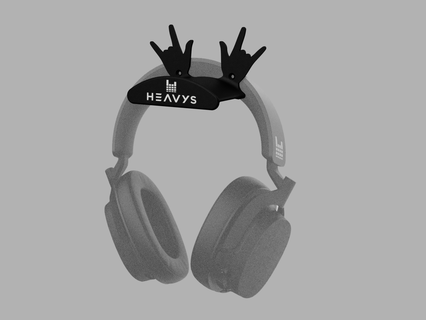 heavys headphone wall bracket headphones holder metal rock 3d print model - Mito3D